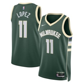 Milwaukee Bucks Brook Lopez 11 Nike 2022-23 Icon Edition Vihreä Pelipaidat Swingman - Miesten